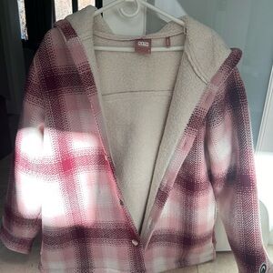 Kith Hooded Ginza French Clay Pink and Cream Sherpa Jacket